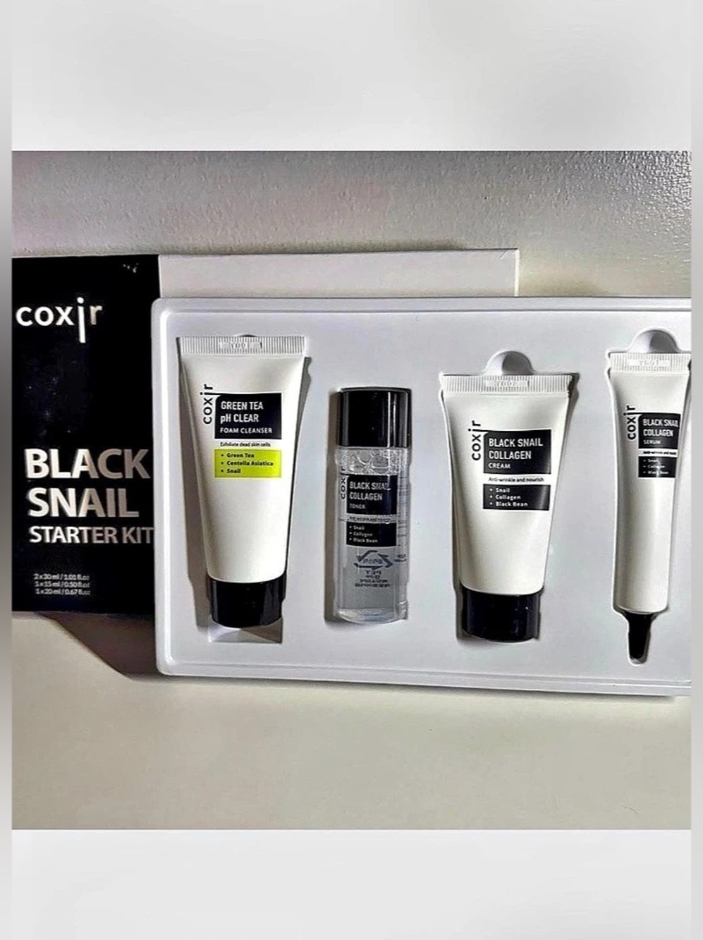 Coxir Black Snail Starter Kit 4 Piece Korean Skincare Set